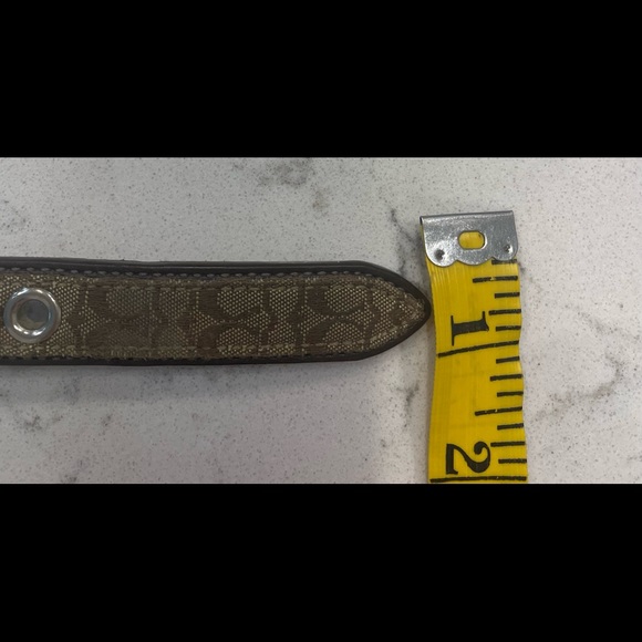 Coach dog collar 16x3/8in brown on leather. Used, briefly. Washed/sanitized. - Picture 2 of 6